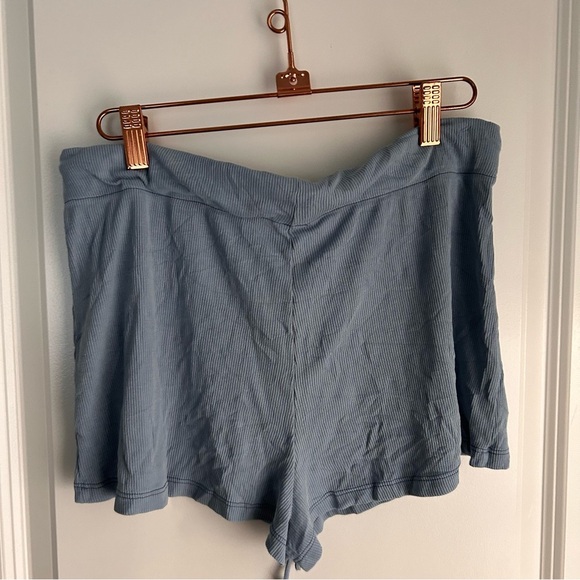 Hanky Panky light blue drawstring soft lounge wear sleep wear Eco Rib Short - Picture 4 of 6